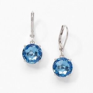 Touchstone Crystal by Swarovski Silver Rhodium Ella Earrings, Ice Blue